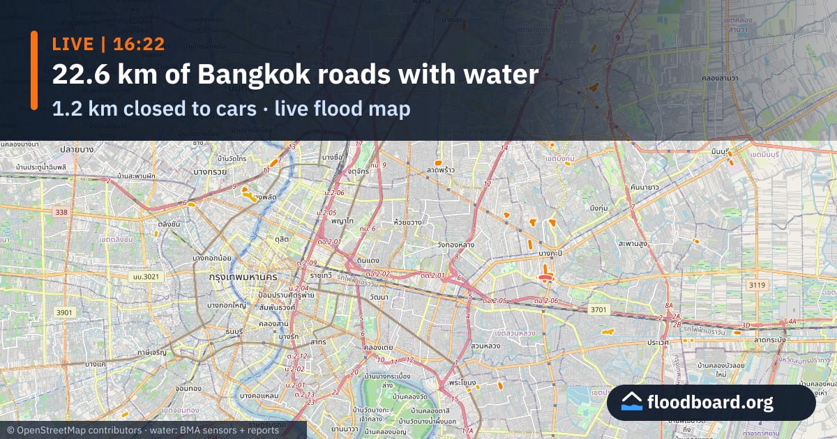 Thailand & Bangkok Flood Map Live - Flooded Roads, Rain, River Levels ...